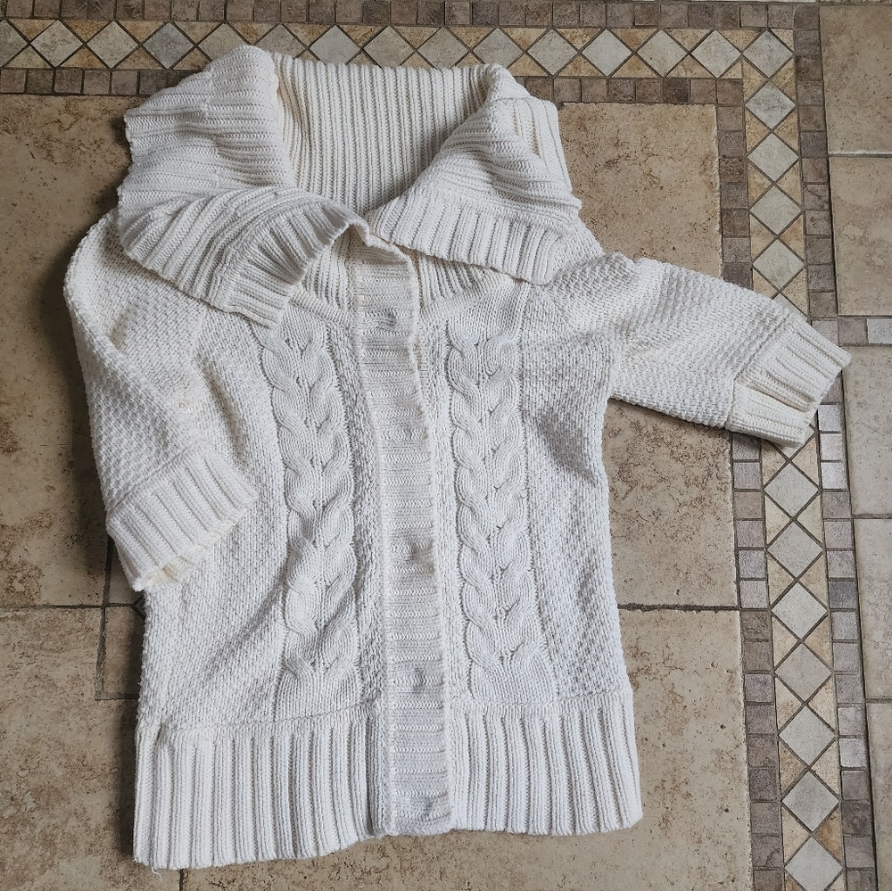 Express Cream Knit Sweater Cardigan